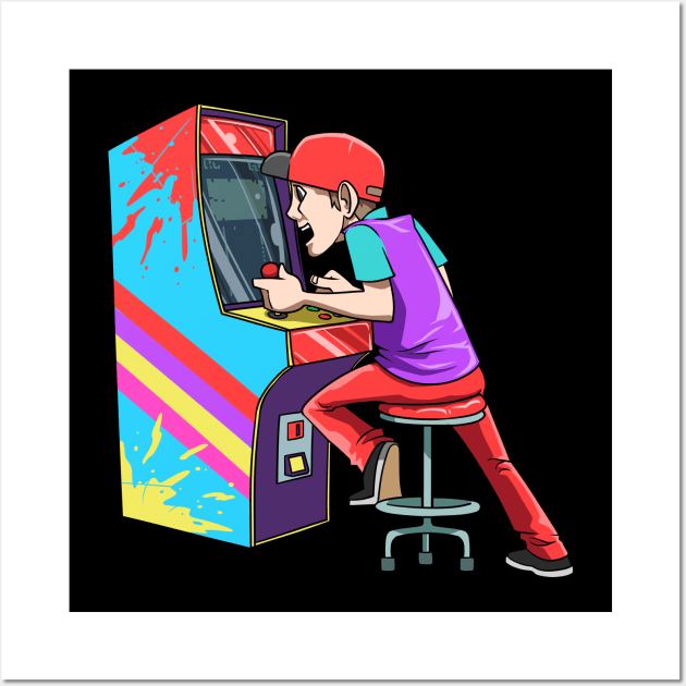 Arcade Game Machine Retro Gaming 80s Oldschool Gamer Wall Art by melostore